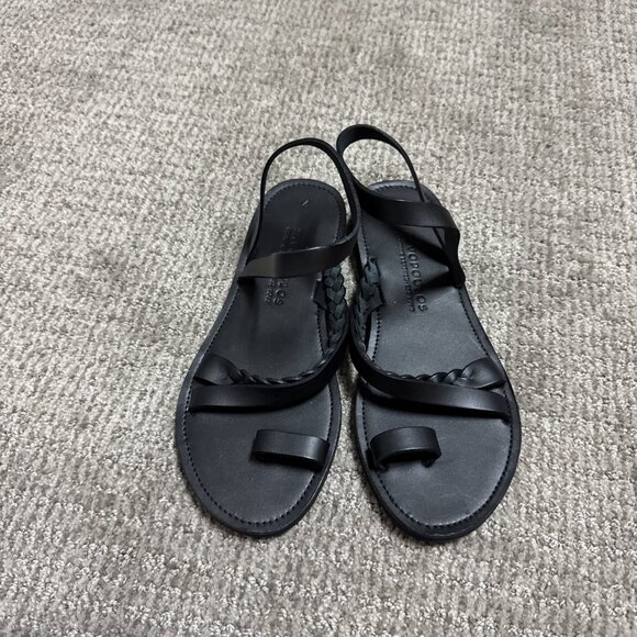 Savopoulos Sandals Black Leather Women’s Size 7 - Picture 1 of 10